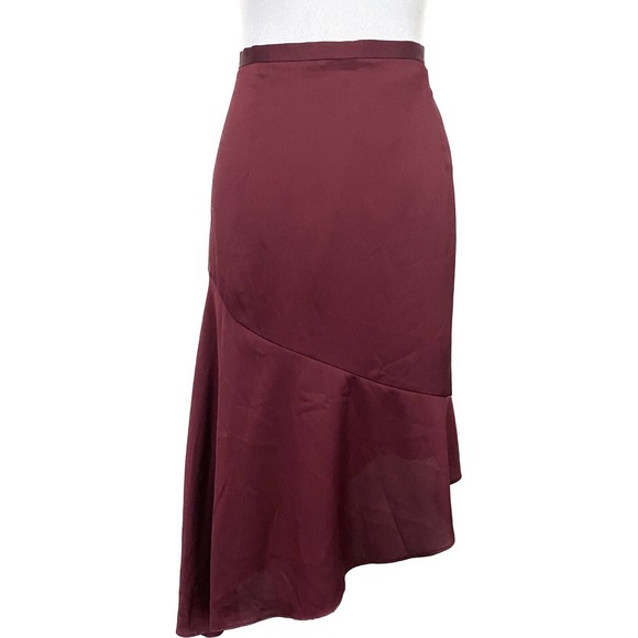 Banana Republic Burgundy Asymmetrical Skirt NWT - Picture 4 of 10